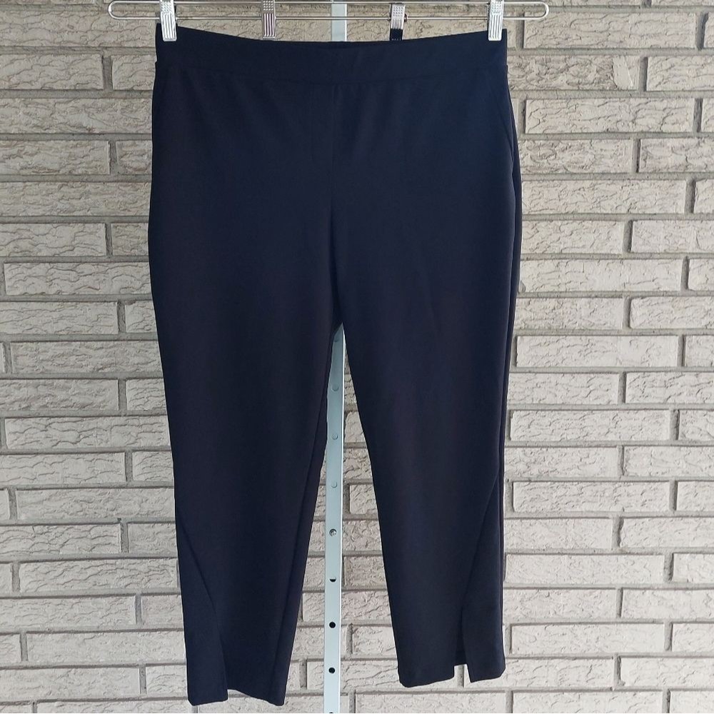 Vince Camuto Strechy Black Cropped Pull On Business Casual Leggings Large EUC